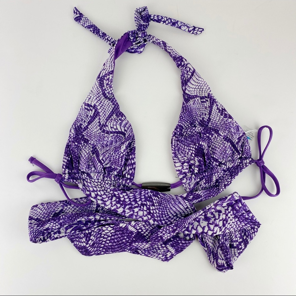 Beach Bunny Bikini Rendezvous Purple Python Bikini Set RARE - Picture 2 of 11